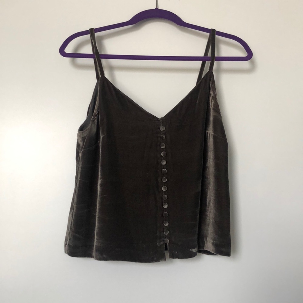 Velvet Madewell Button Down Cami - charcoal gray